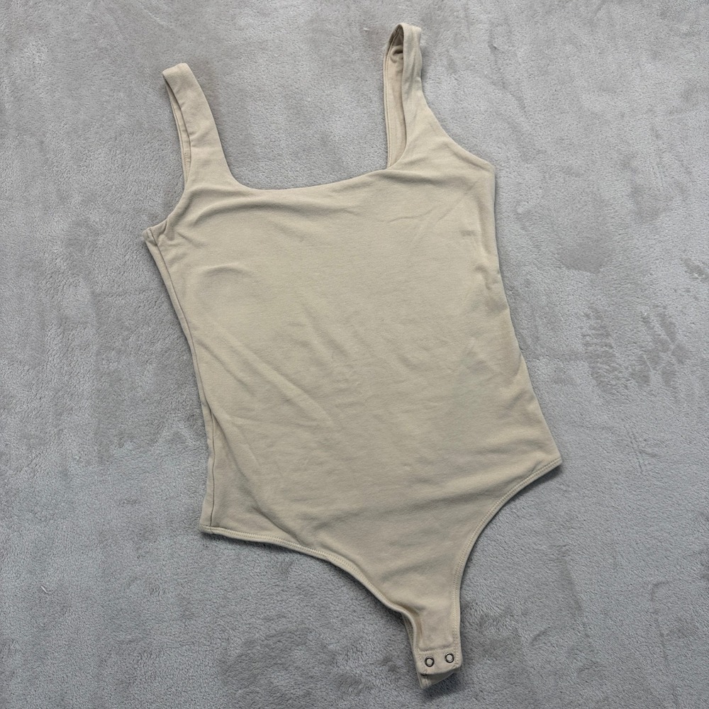 Abercrombie & Fitch Shirt Women's Small Bodysuit Tan Soft A&F Square Neck Tank